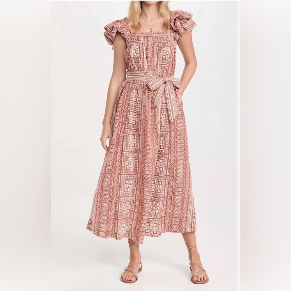 New Cleobella Ingrid Ankle Organic Cotton Maxi Dress size Large